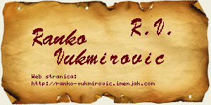 Ranko Vukmirović vizit kartica